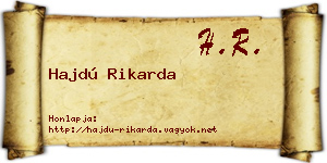 Hajdú Rikarda névjegykártya